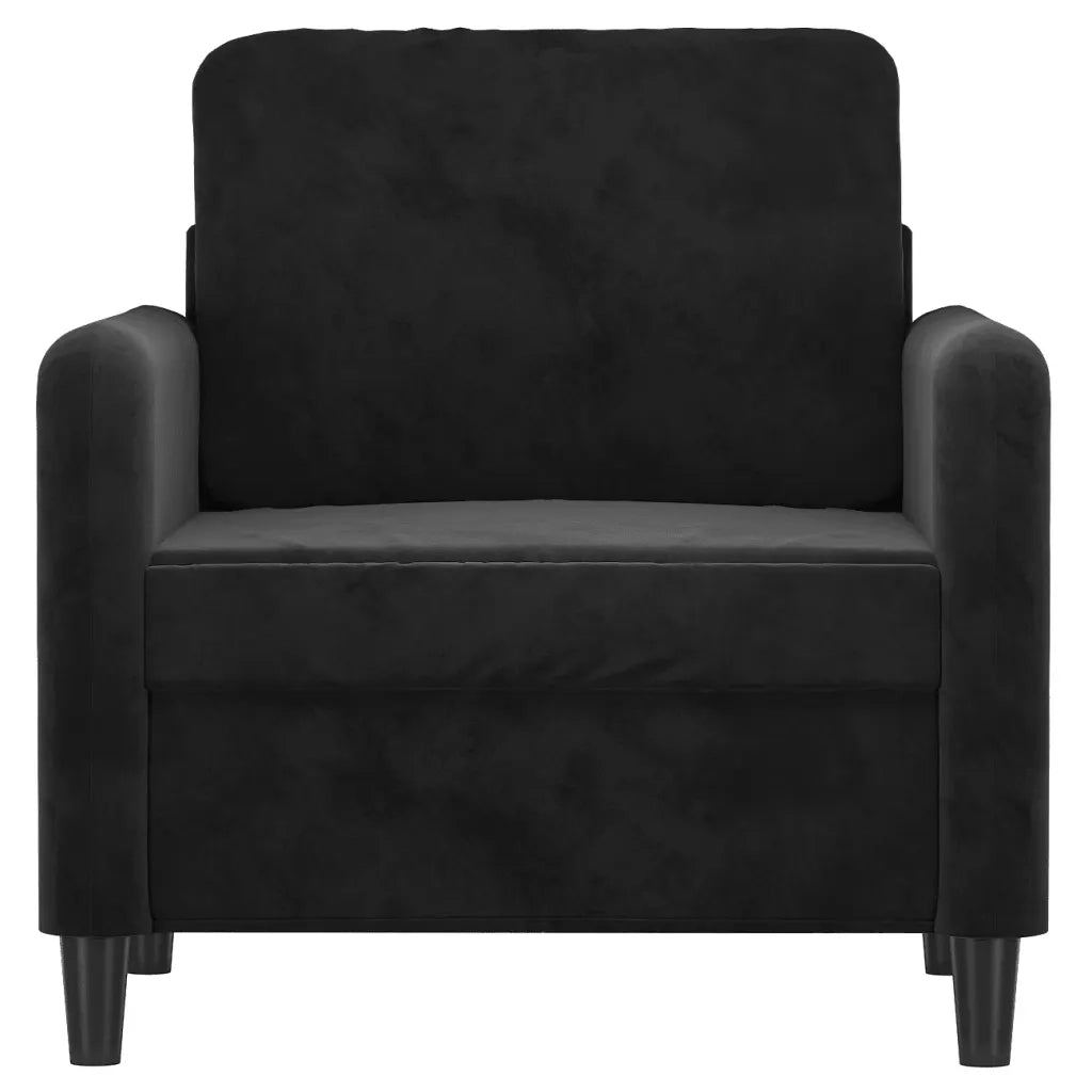 Poltrona Nero 60 cm Velluto 359427