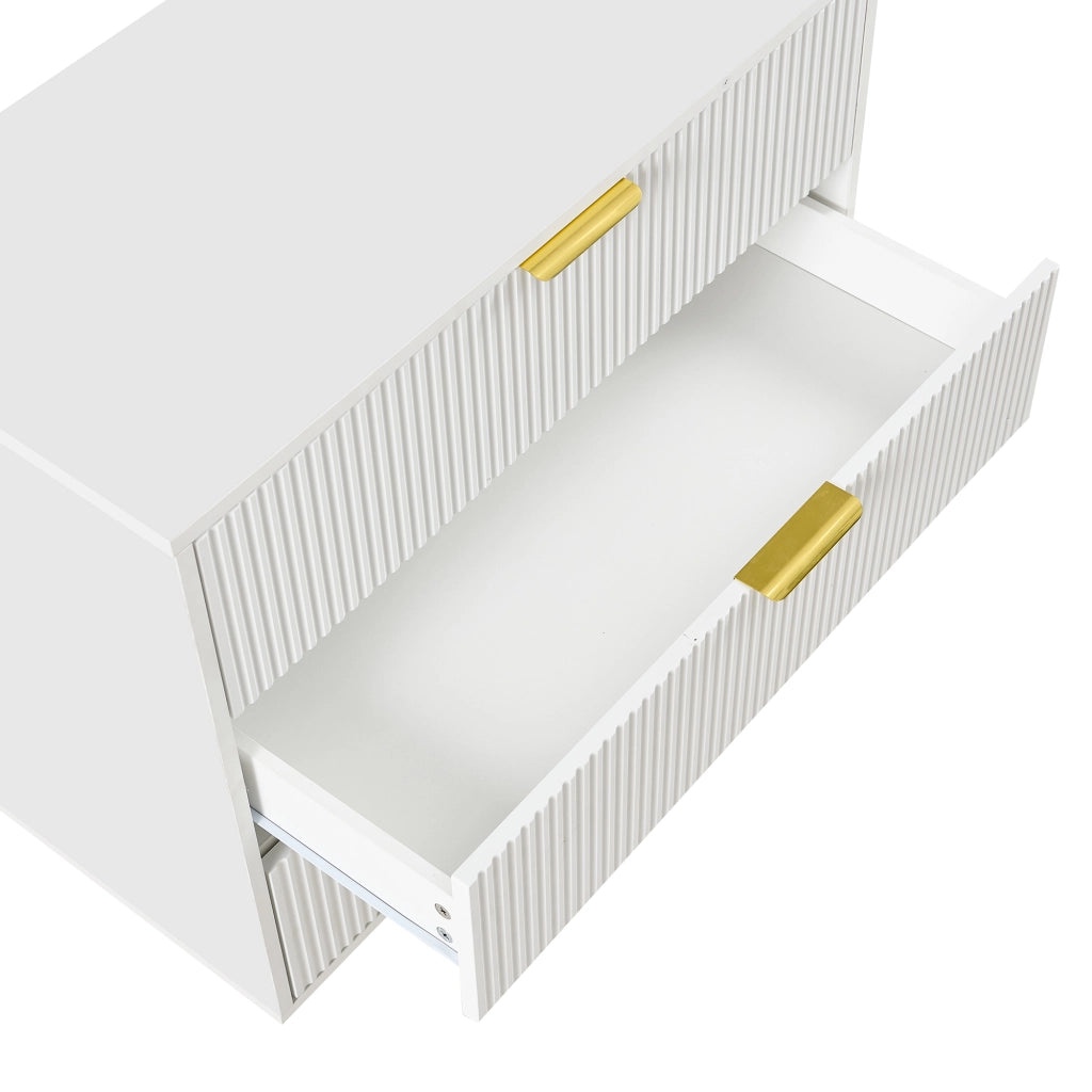 Cassettiera con 3 cassetti - per soggiorno e camera da letto - in MDF - 80x40x72 cm - bianco