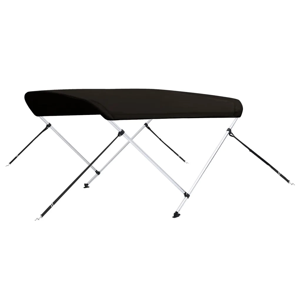 Bimini di Prua con Tendalino 2 Archi Nero 180x130x110 cm