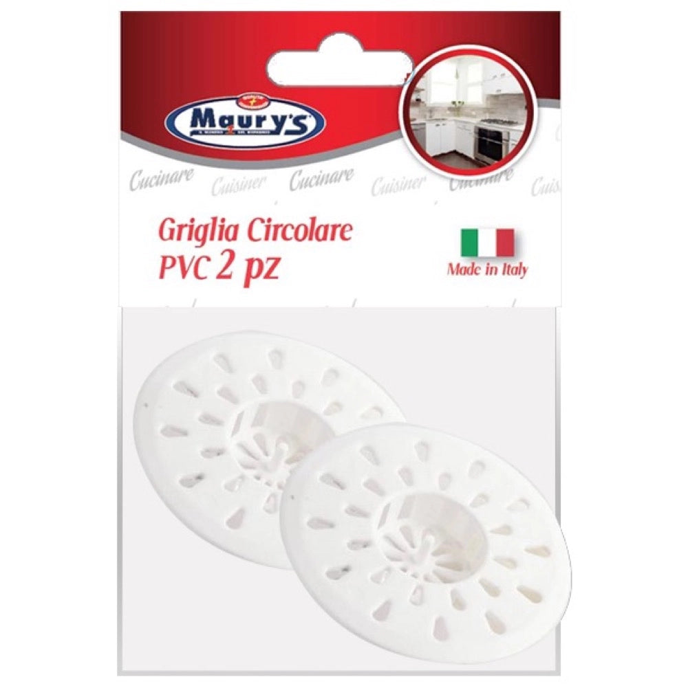MAURY' S GRIGLIA CIRCOLARE PER LAVANDINO IN CONFEZIONE DA 2 PEZZI IN PLASTICA
