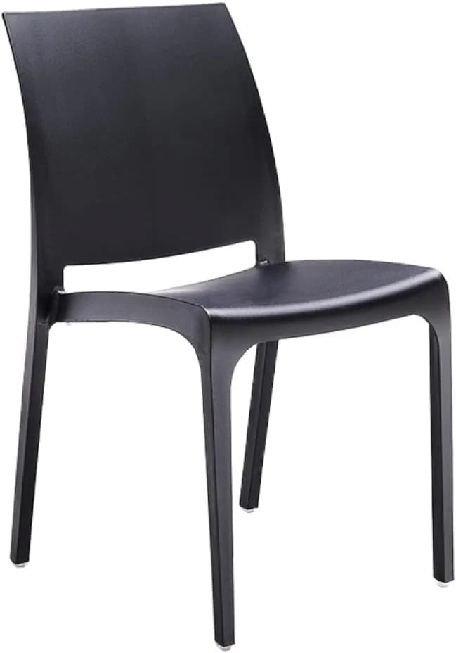 Sedia in resina impilabile made in Italy design per interno esterno SOFIA Nera 4 pz