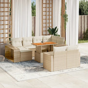Set Divani da Giardino 11 pz con Cuscini Beige in Polyrattan 3274591