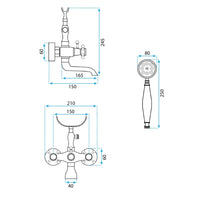 Rubinetto Da Vasca Rea Rustico Antique Gold