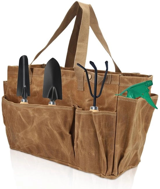Borsa da Giardino Impermeabile - Grande Capacità - Borsa di Stoccaggio - Custodia per Attrezzi da Giardino - Canapa - Resistentente all'Usura