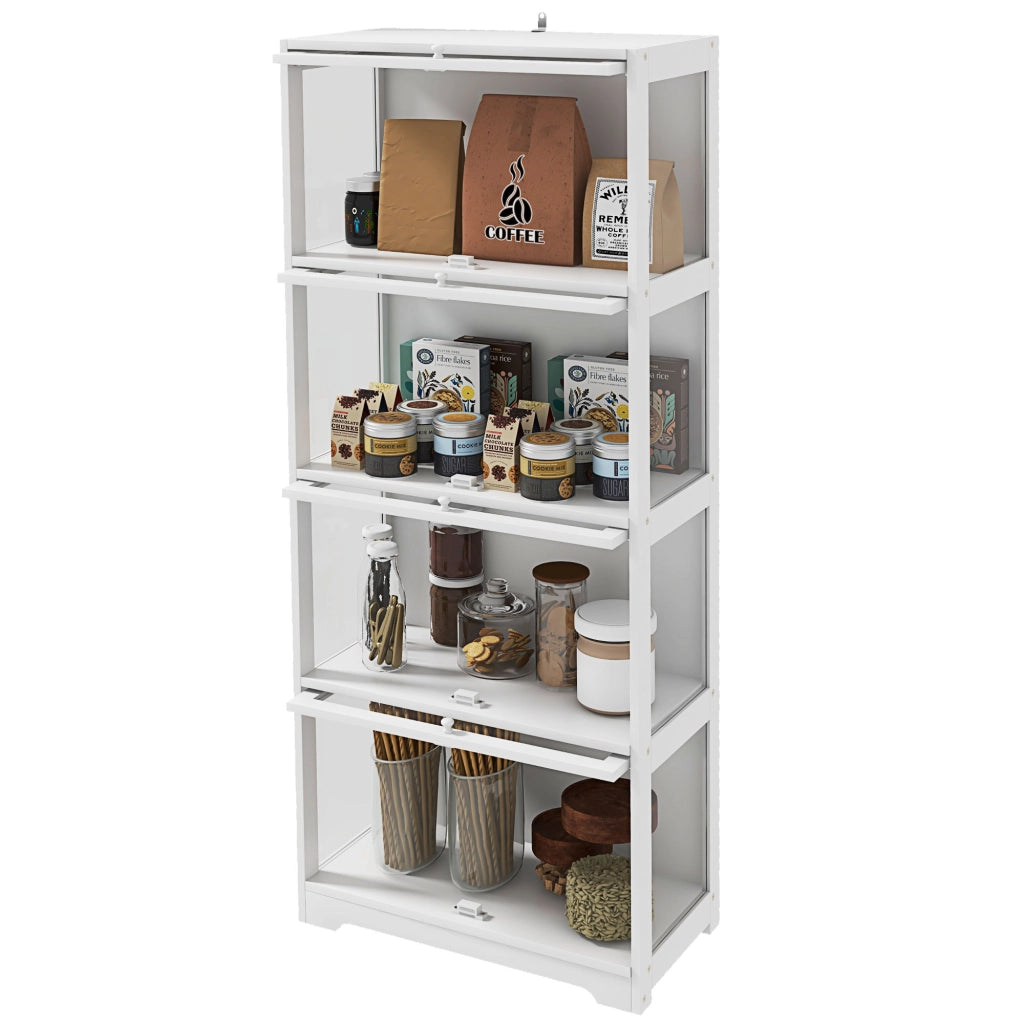 Libreria 4 Livelli con Ante ¨C zephmum ¨C 59x30x139 cm Bianco