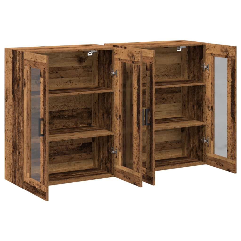 Armadi da muro 2 pezzi Legno invecchiato 69,5x34x90 cm Legno ingegnerizzato