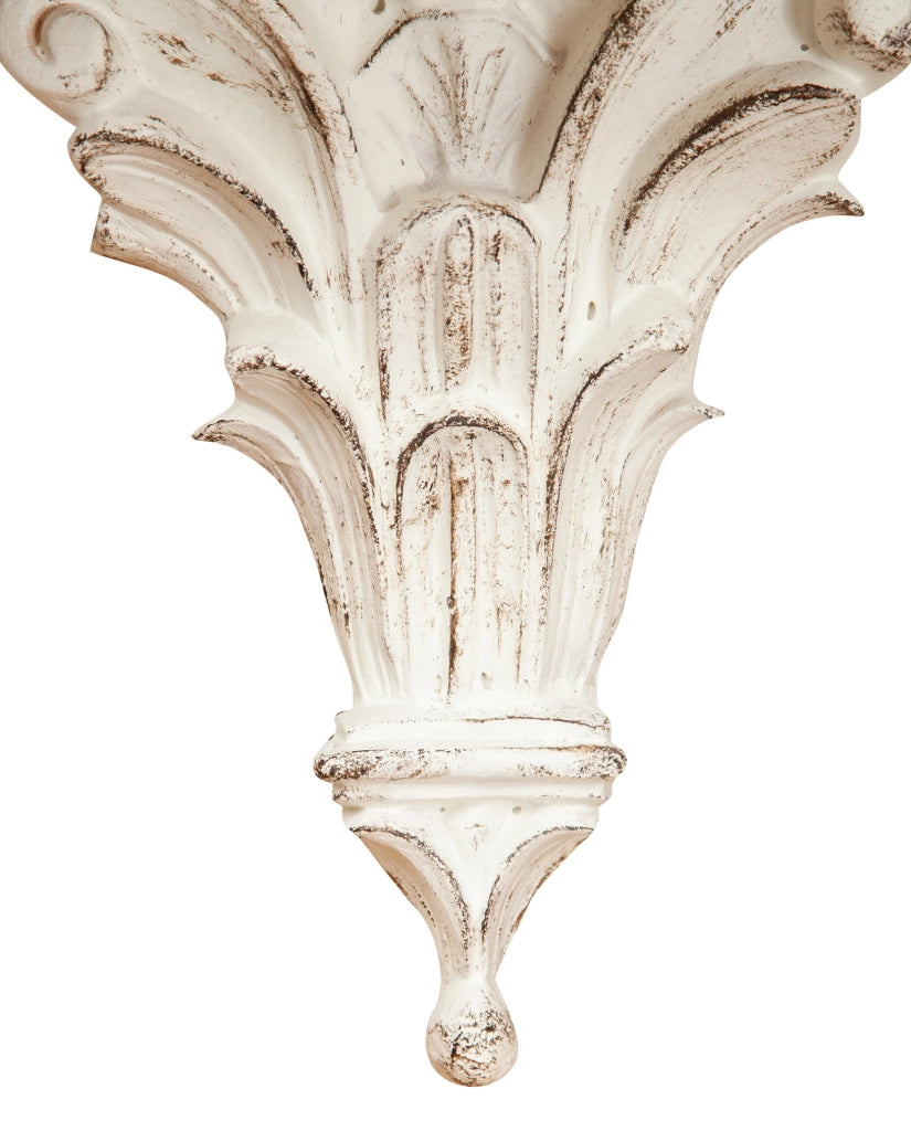 Biscottini Mensola a muro in legno finitura bianco anticato L30XPR15XH27 cm Made in Italy.