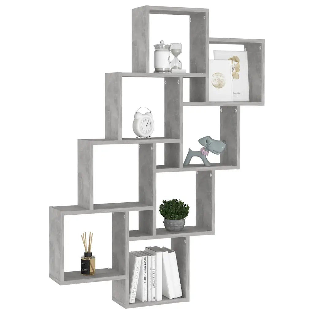 Mensola Parete Cubo Grigio Cemento 90x15x119 Legno Multistratocod mxl 127088