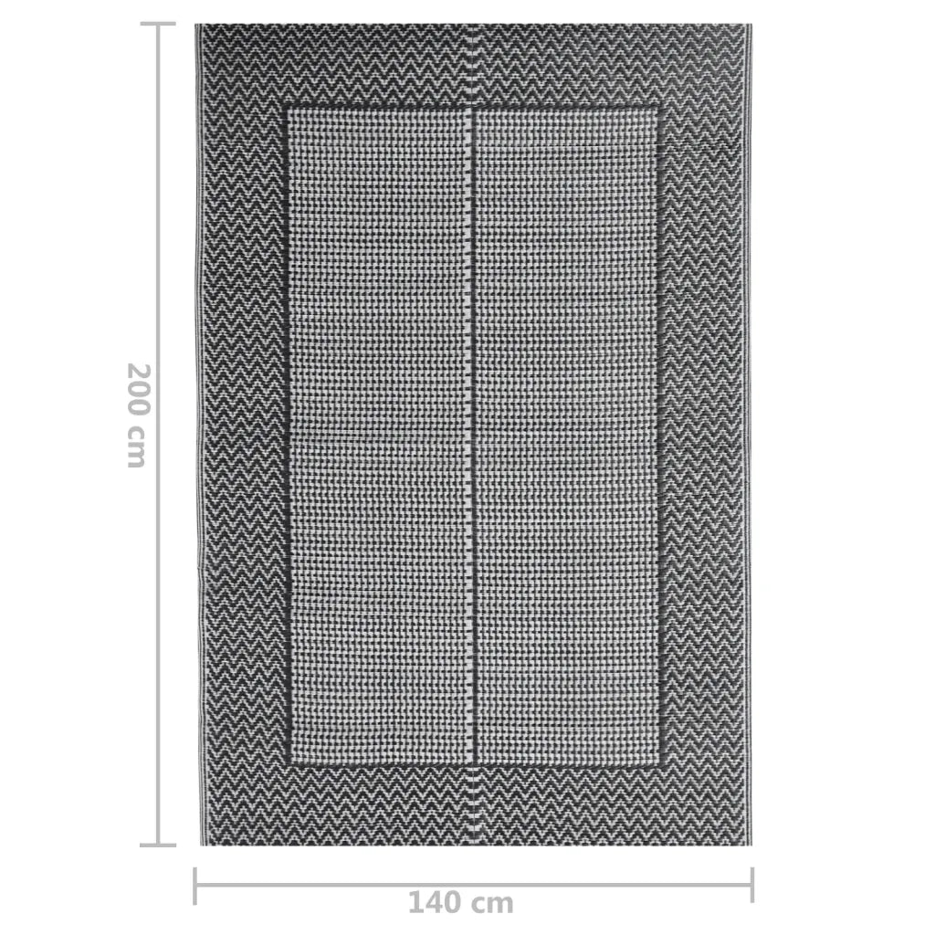 Tappeto da Esterni ARAKIL Nero 140x200 cm in PP CFW5779980