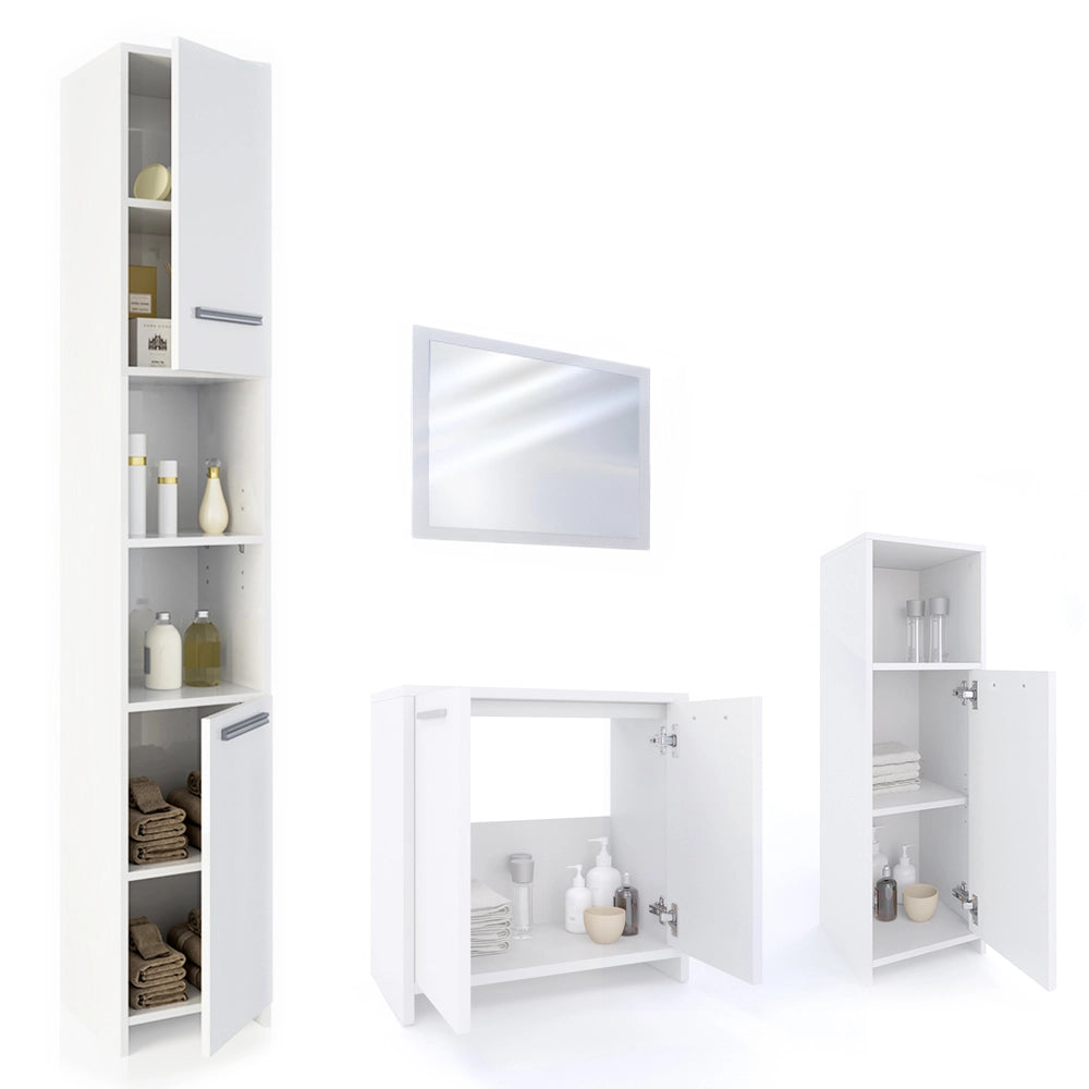 Vicco Set mobili bagno Bianco 4 parti