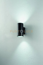 APPLIQUE PER ESTERNI JUBO 2 LUCI ATTACCO GU10 NERO  H.21,5CM