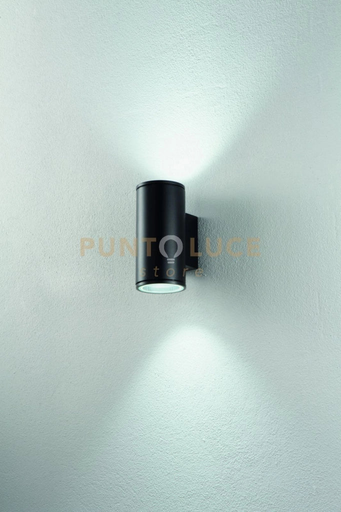 APPLIQUE PER ESTERNI JUBO 2 LUCI ATTACCO GU10 NERO  H.21,5CM