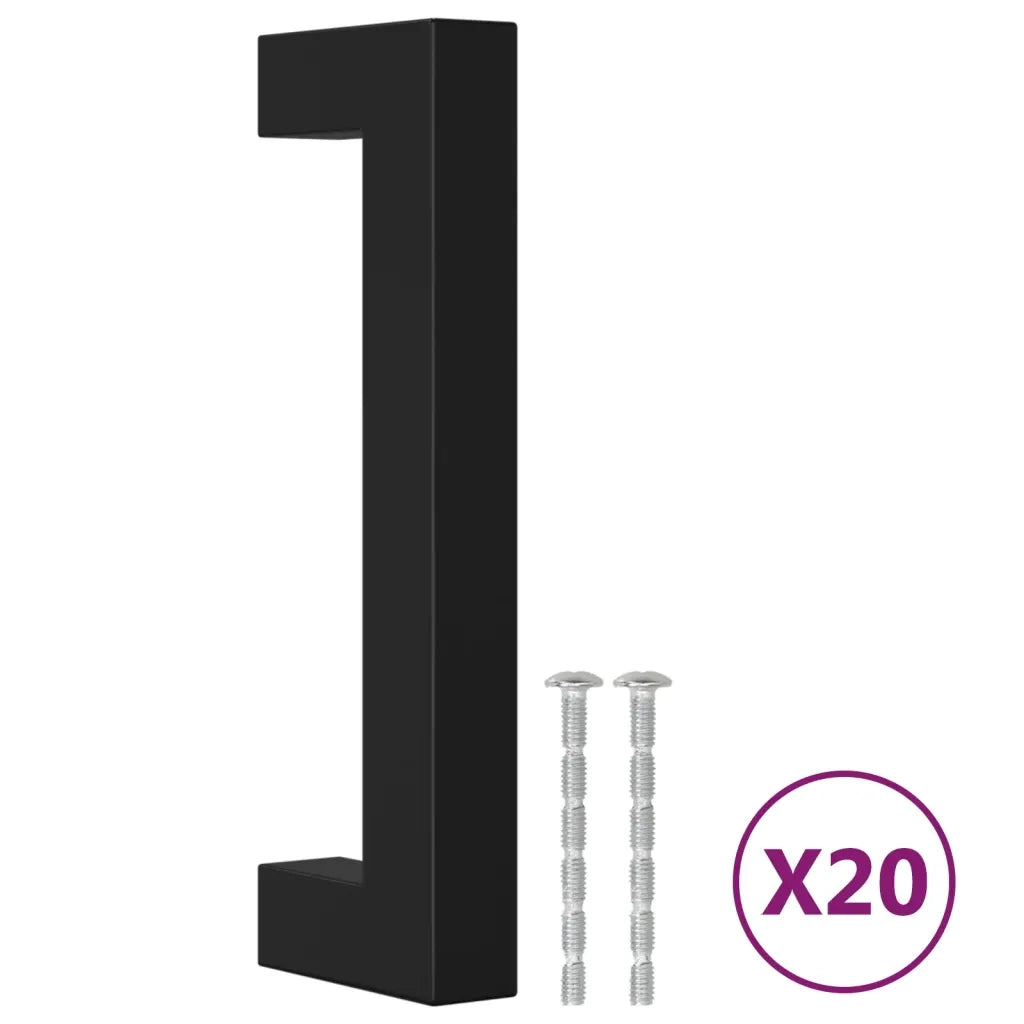 Maniglie per Mobili 20 pz Nere 96 mm in Acciaio Inox 3203652