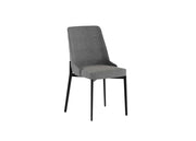 Sedia Ambra con seduta e schienale in tessuto easy-clean grigio scuro - Struttura e gambe in metallo resistente per arredo