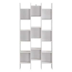 Libreria 15 Ripiani 96x24,8x192 cm in Legno MDF Bianco