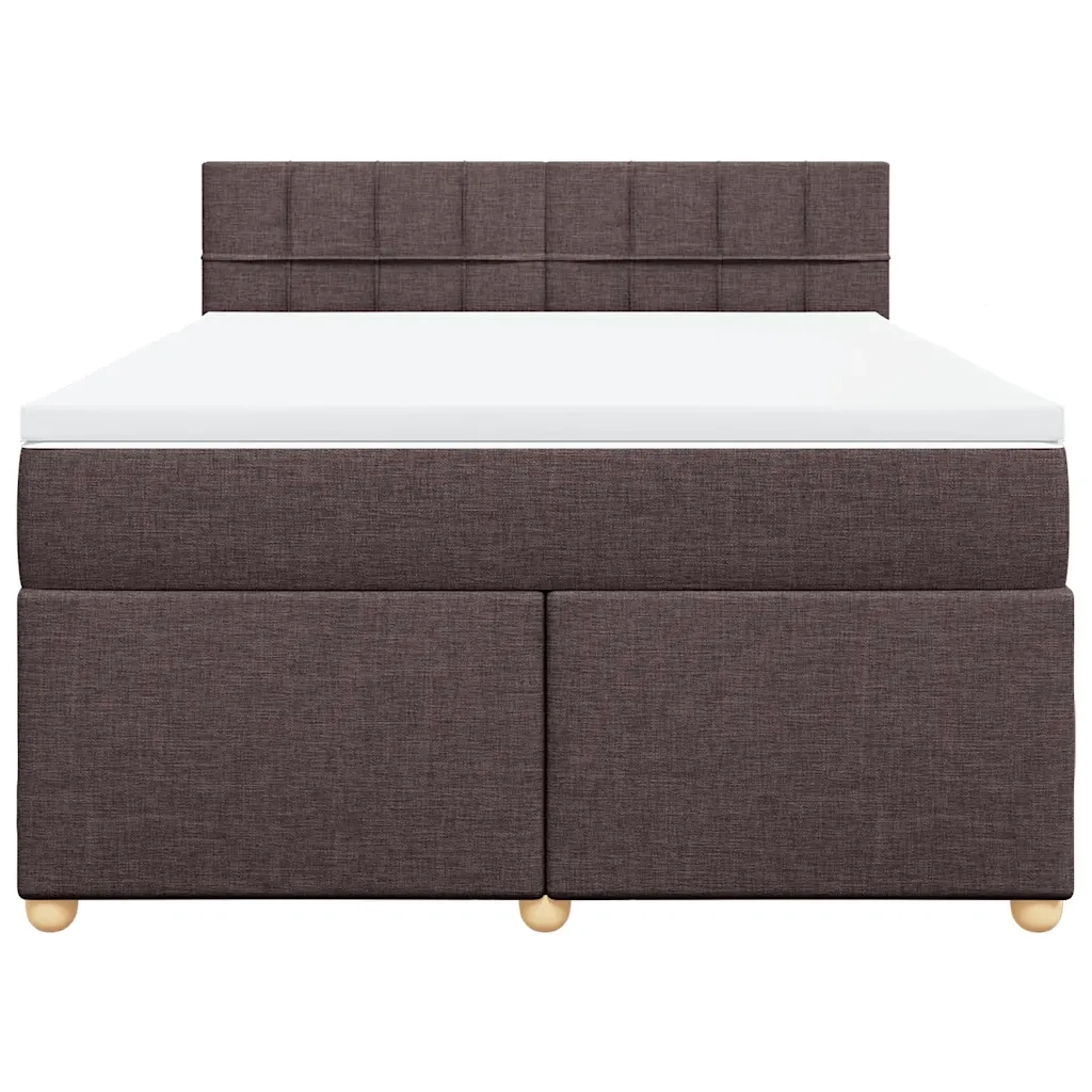 Giroletto a Molle con Materasso Marrone Scuro 140x190cm Tessuto 3286678