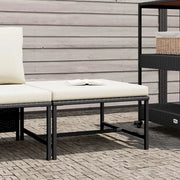 Sedia da giardino-Poggiapiedi Modulare con Cuscino in Polyrattan Nero
