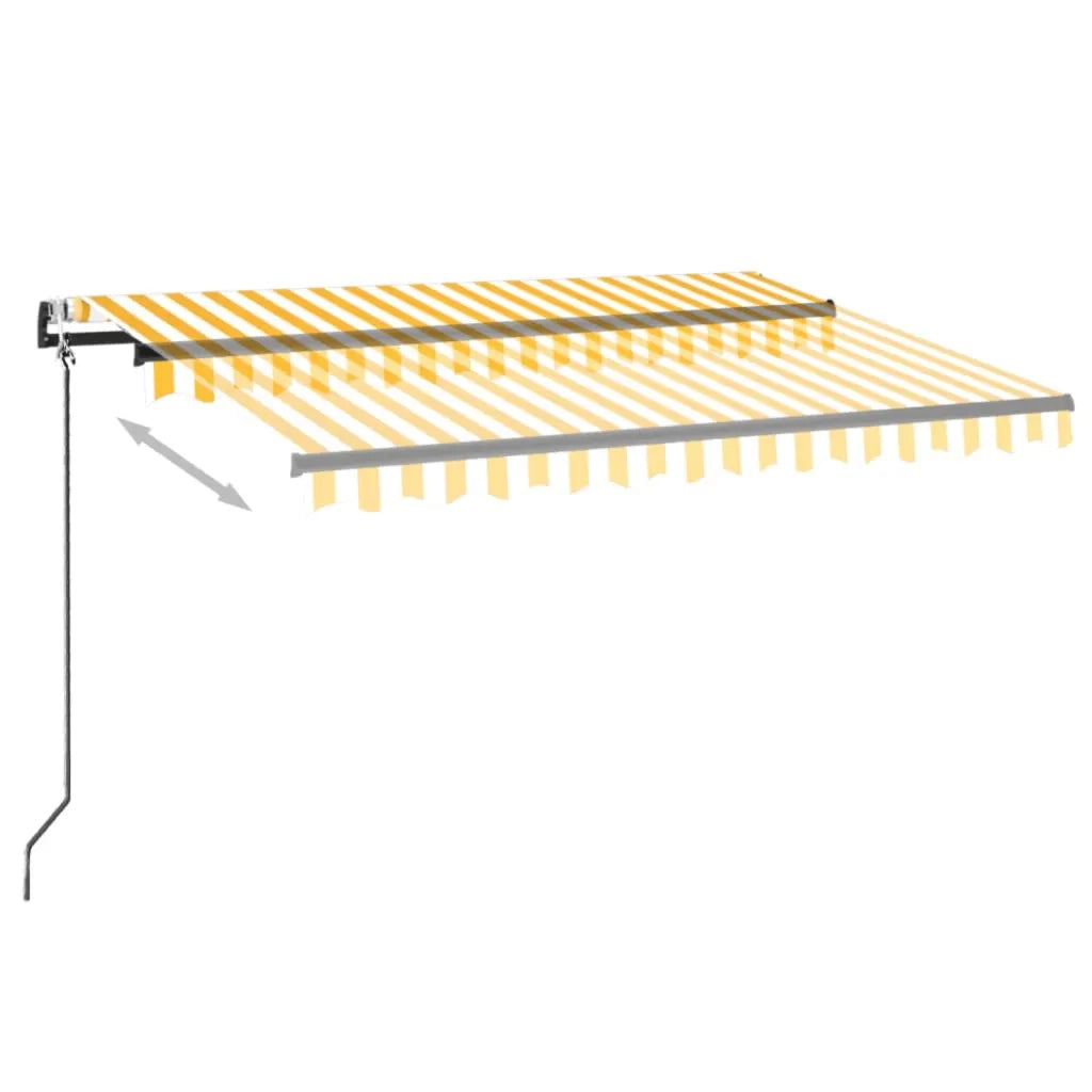 Tenda Automatica Sensore Vento e LED 350x250 cm Gialla Bianca 3069093