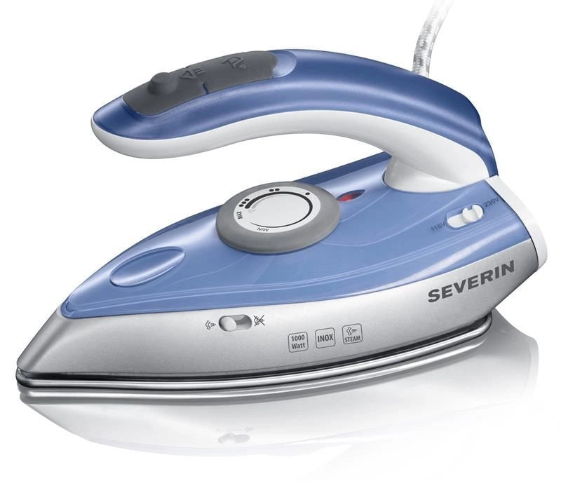 Severin BA 3234 ferro da stiro Ferro da stiro a secco e a vapore Acciaio inossidabile 1000 W Blu, Argento