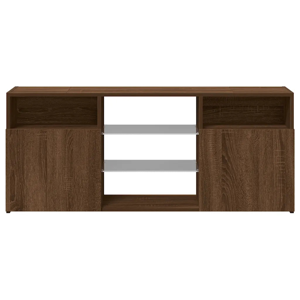 Mobile Porta TV con Luci LED Rovere Marrone 120x30x50 cm 815716