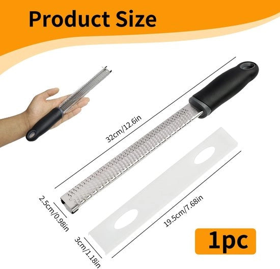 Raspa per formaggio in acciaio inossidabile - Raspa manuale - Raspa per agrumi - Raspa per cucina - Manico ergonomico - Manico antiscivolo