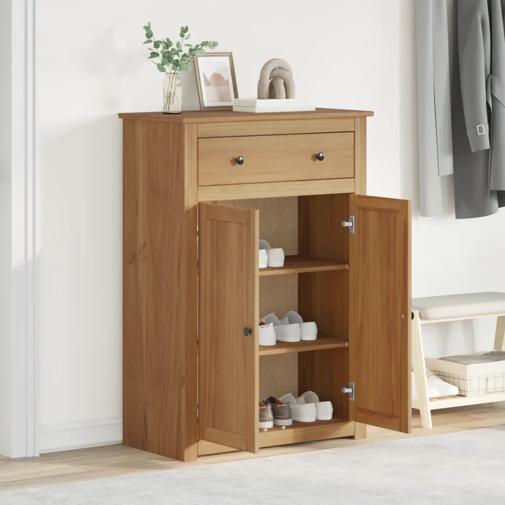 Scarpiera Panama 80x40x114 cm Legno Massello di Pino