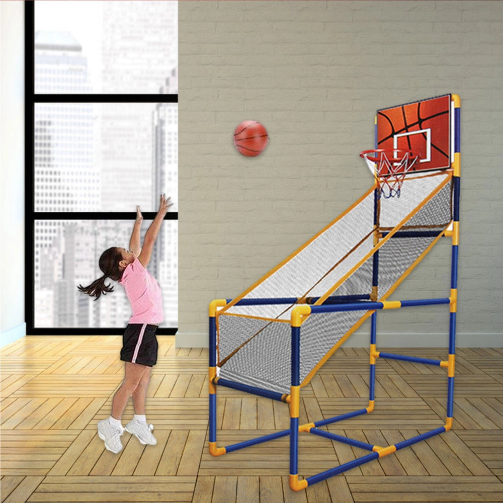 Trade Shop - Canestro Basket Arcade Palla Canestro Sala Giochi Pallone Gonfiatore 140x89x46cm -