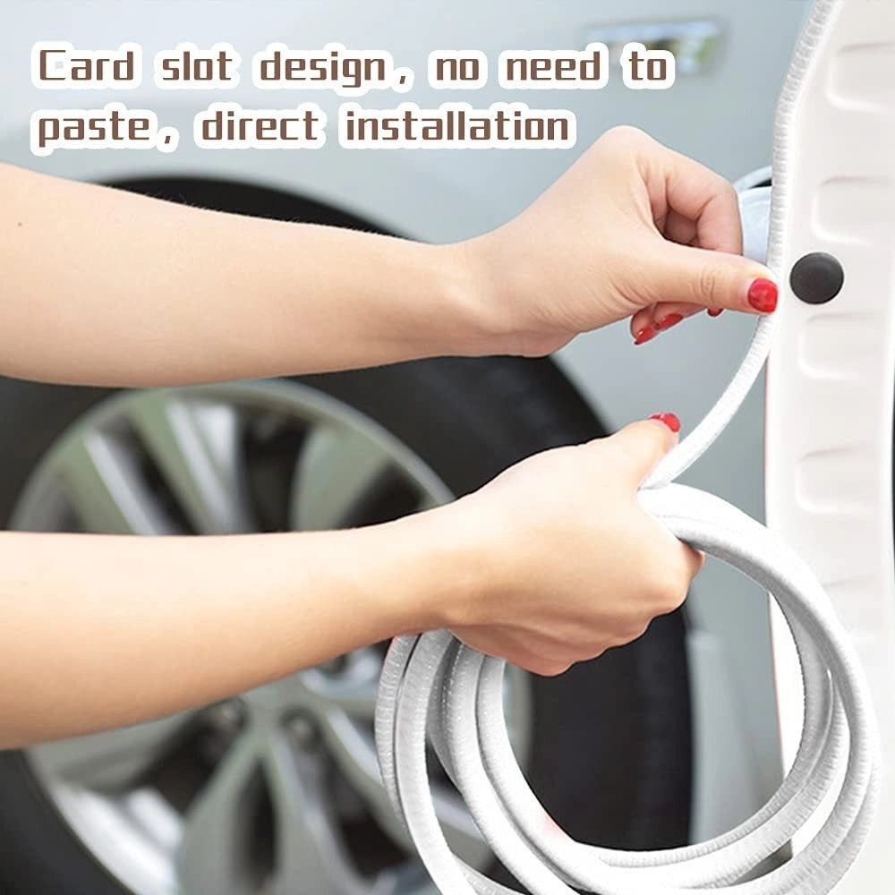 Trade Shop - Guarnizione Porta Auto Gomma Portiera Striscia Protezione Universale 5 Mt Bianca -