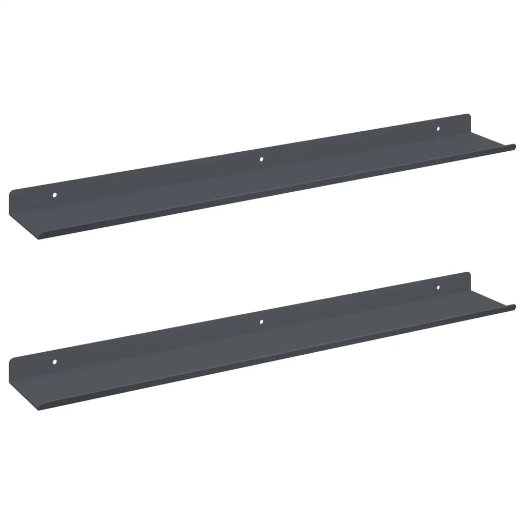 Mensola sospesa 2 pcs Antracite 60 x 8,5 x 2,5 cm Acciaio