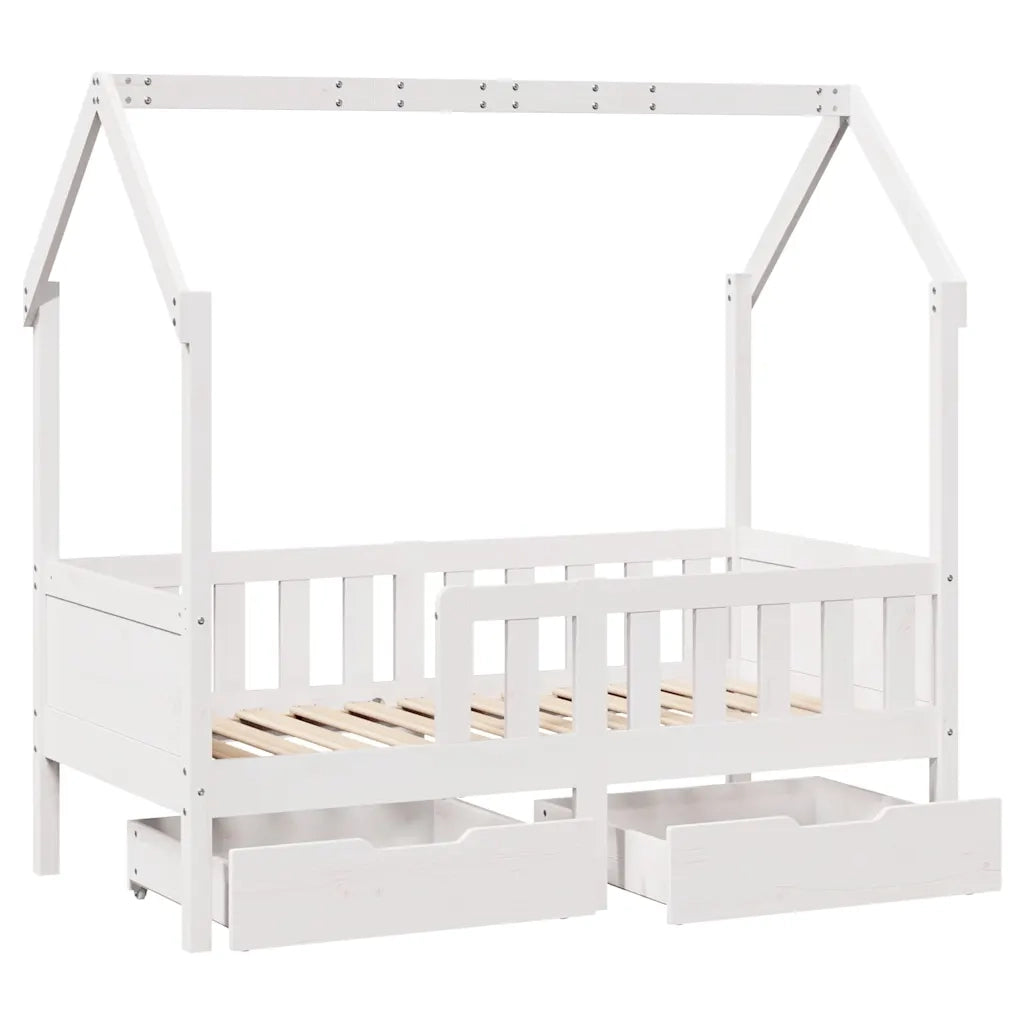 Giroletto Bambini con Cassetti 70x140 cm Legno Massello di Pino