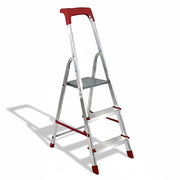 Scala Domestica in Alluminio Martina Leggera Portatile Scaletto Vaschetta Portaoggetti Pieghevole Robusta Salv 3 gradini