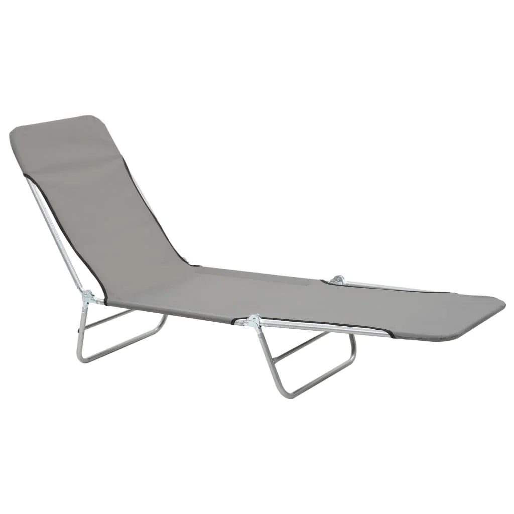 Lettini prendisole pieghevoli 182 cm 2 pezzi acciaio e tessuto grigio 02_0011934