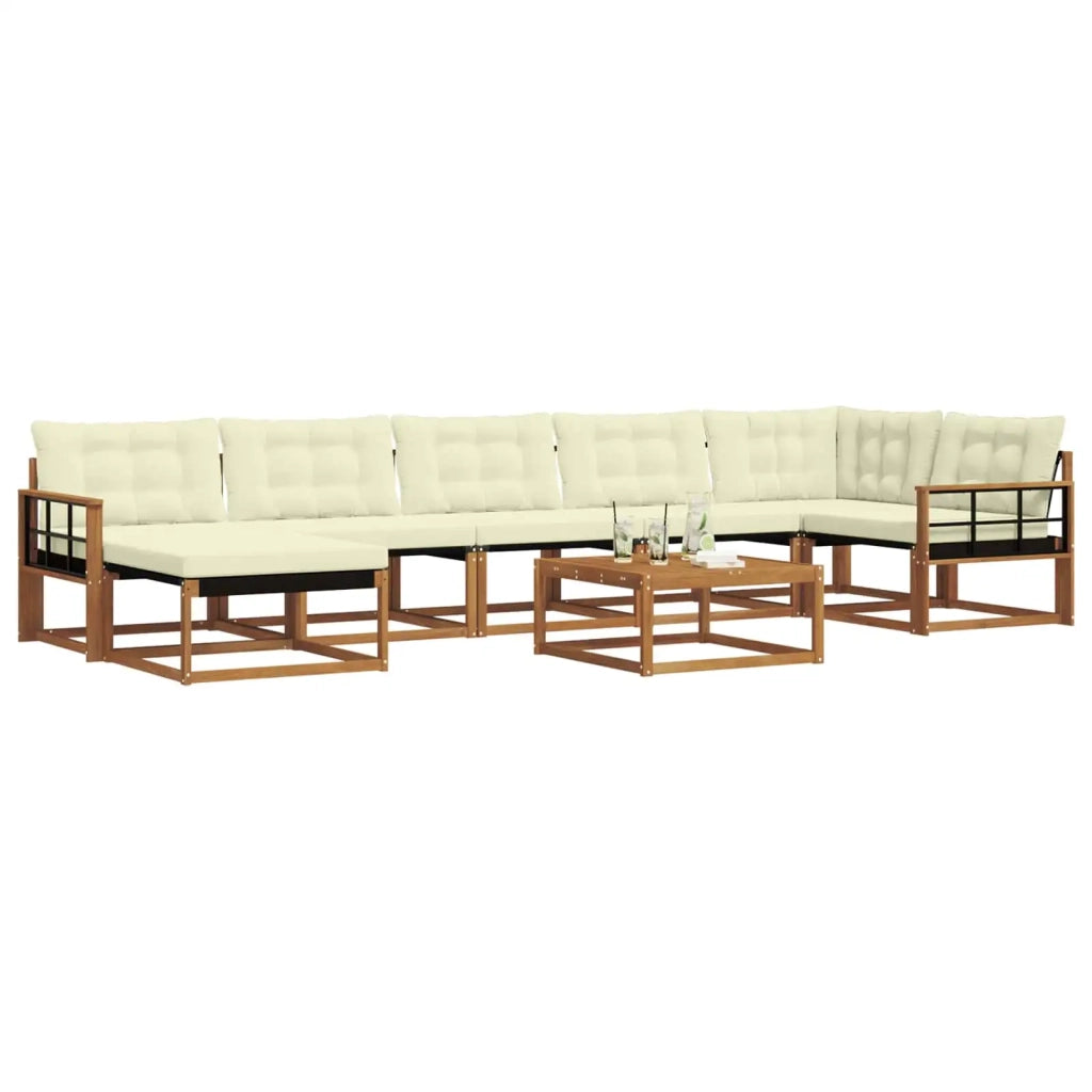 Set di divani da esterno con cuscino 22 pcs Naturale e Crema 3369701
