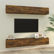 Mobili Porta TV a Parete 4 pz Rovere Fumo 100x30x30 cm cod mxl 10168