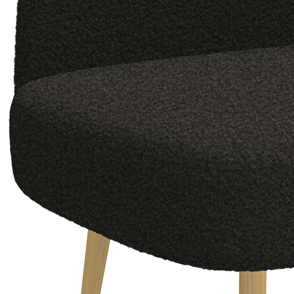 Panchina imbottita con schienale Nero 110 x 60 x 76 cm Bouclé 42040774