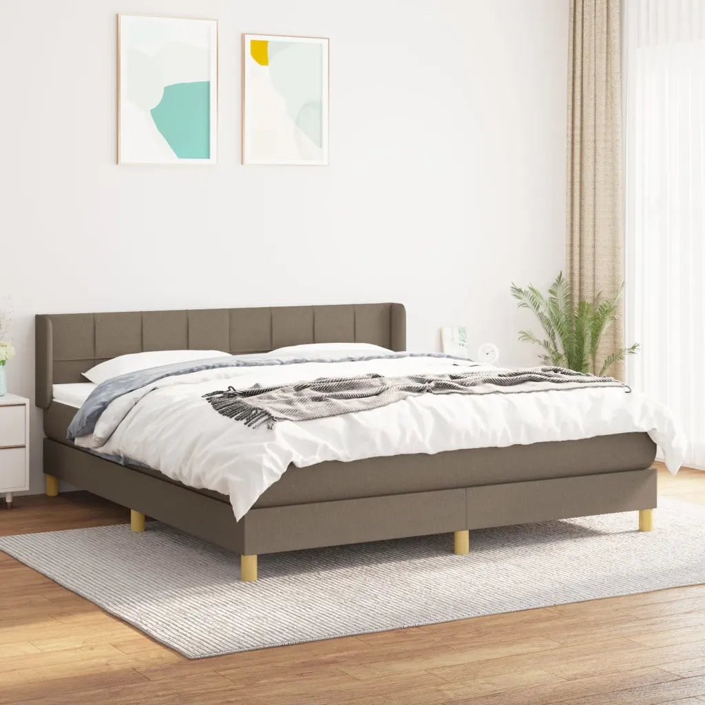 Giroletto a Molle con Materasso Tortora 160x200 cm in Tessuto 3130285