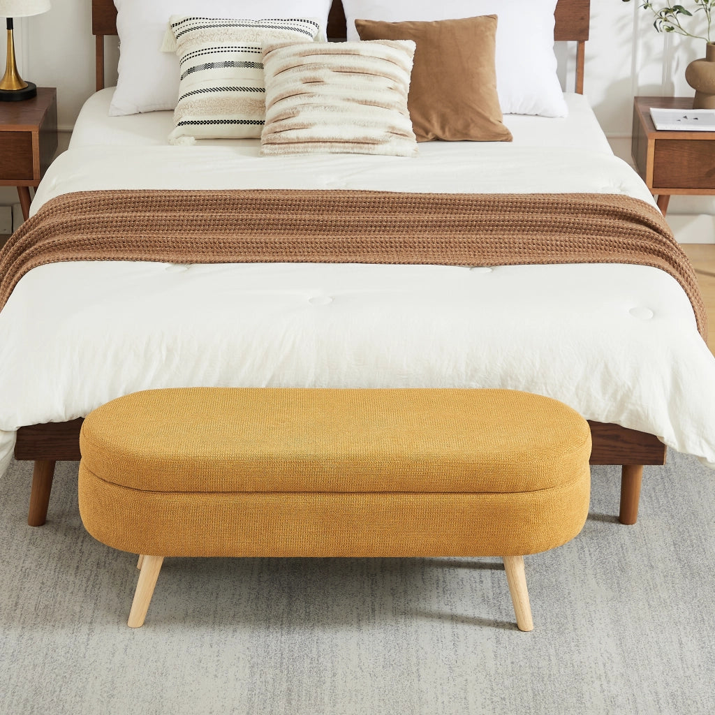 PANCA Contenitore 110 cm in Chenille Gialla