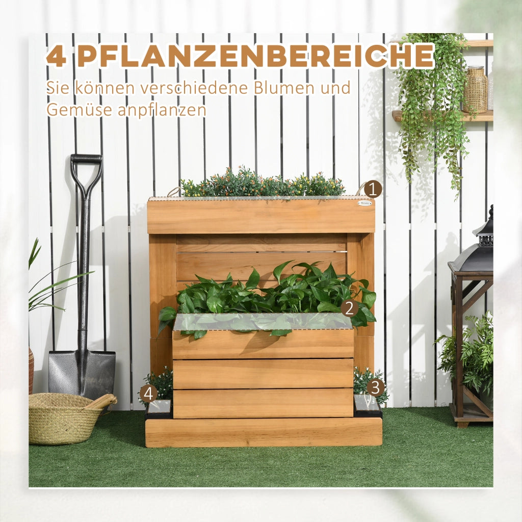Hochbeet da giardino con vasche ¨C zephmum ¨C 79.5x49.5x80 cm