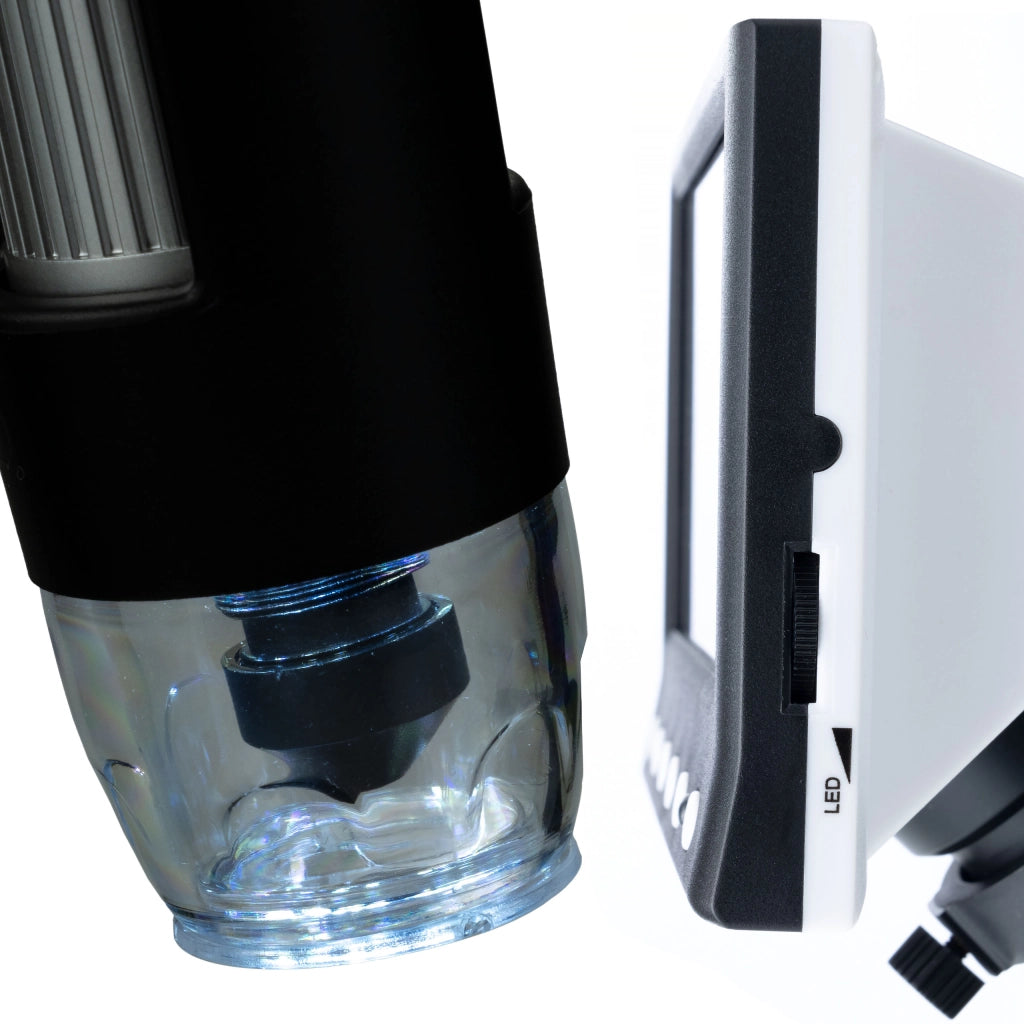 Mikroscopio Digitale DM7-B1 – Schermo LCD 4,3" | Ingrandimento 40X-1000X | Connessione PC, 8 LED Regolabili, MicroSD