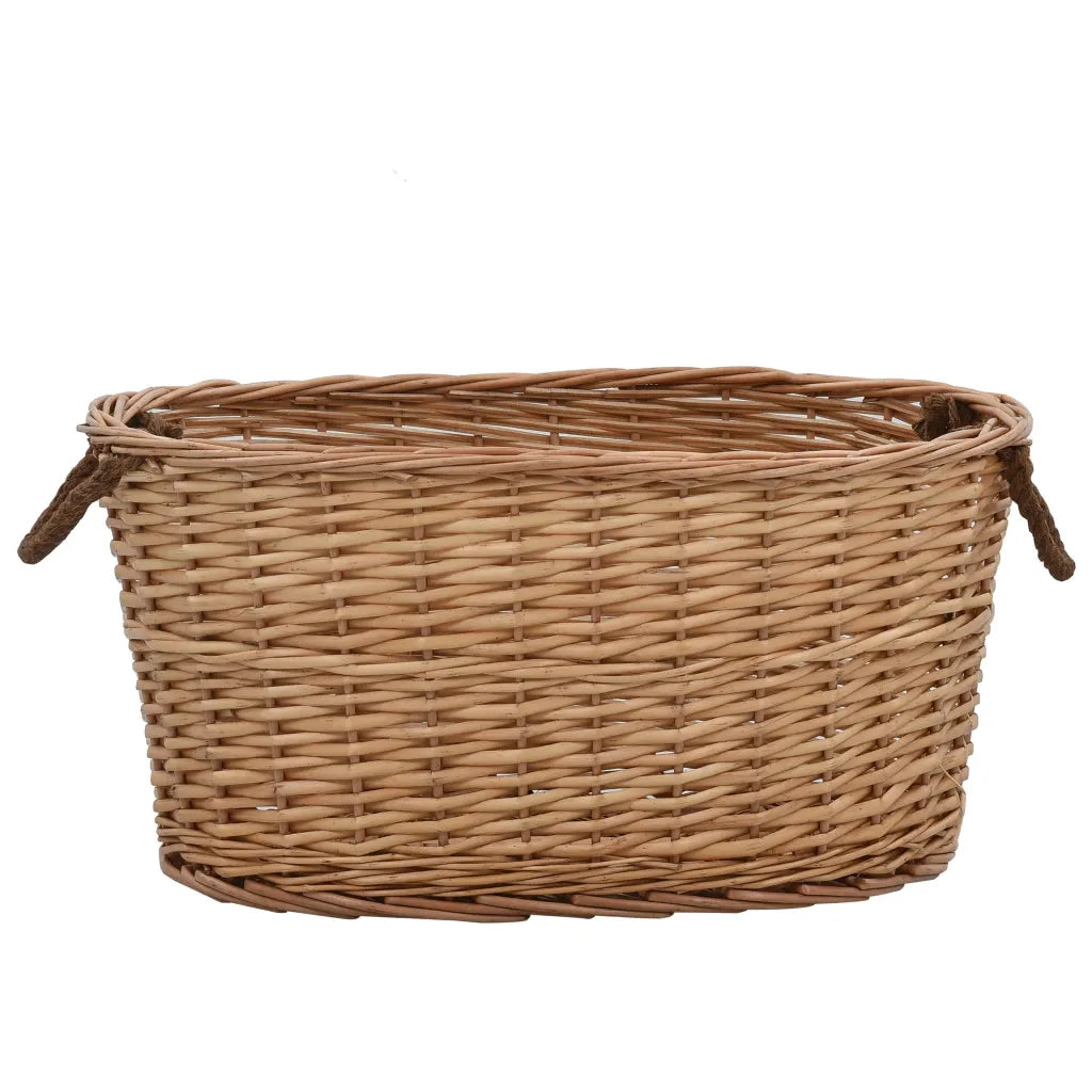 Cesta per Legna con Maniglie 56x40x28 cm Salice Naturale 286982