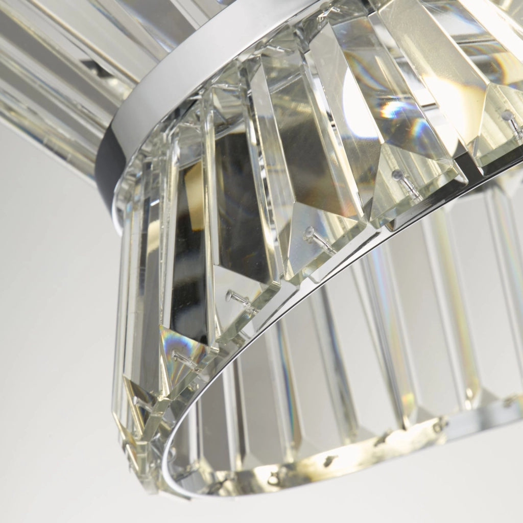 Uptown 10Lt Oval Pendant - Metallo cromato e cristallo trasparente
