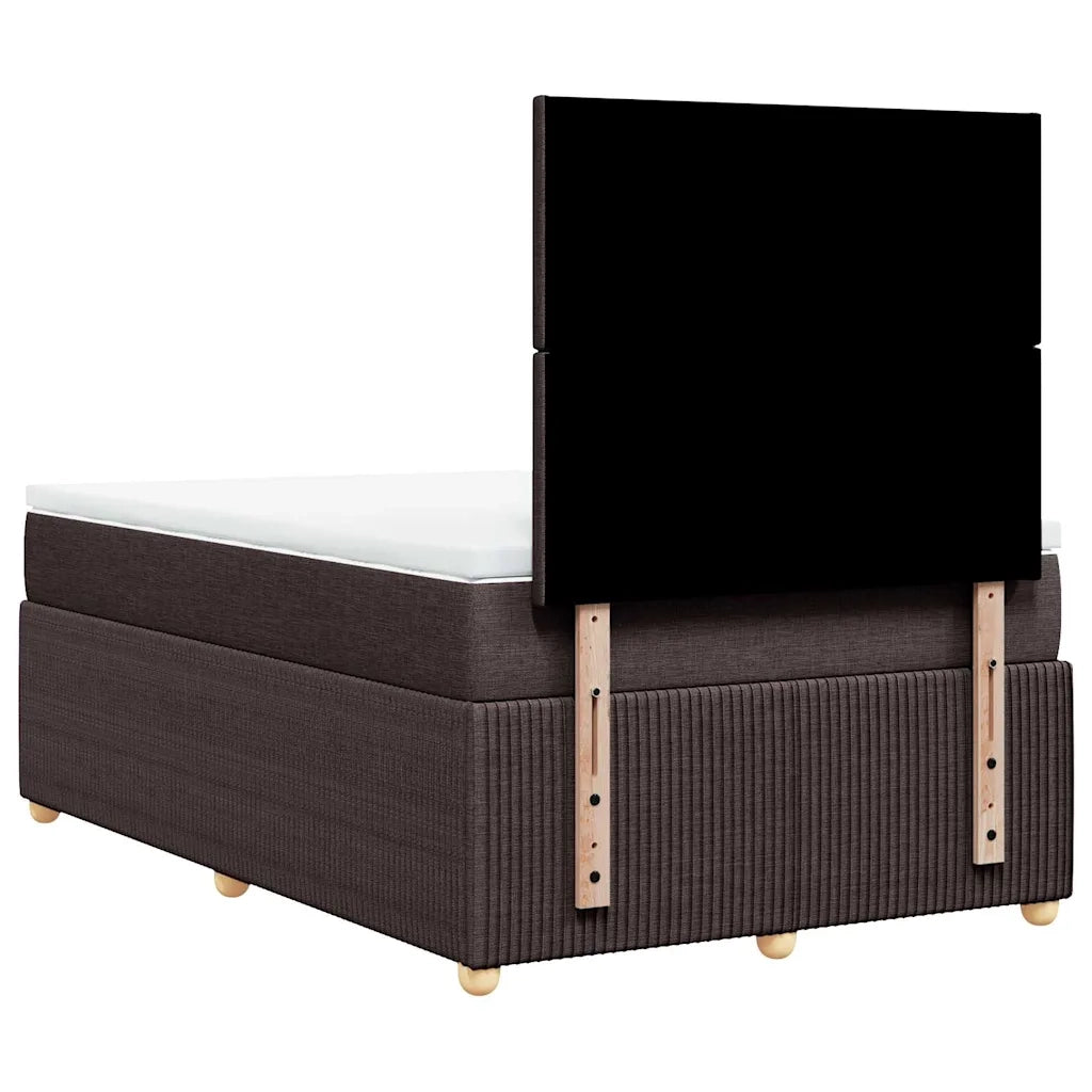 Giroletto a Molle con Materasso Marrone Scuro 120x200cm Tessuto 3294319