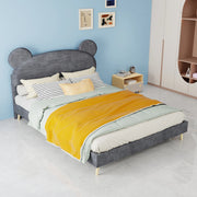 letto imbottito tessuto e metallo grigio 140 x 200 cm
