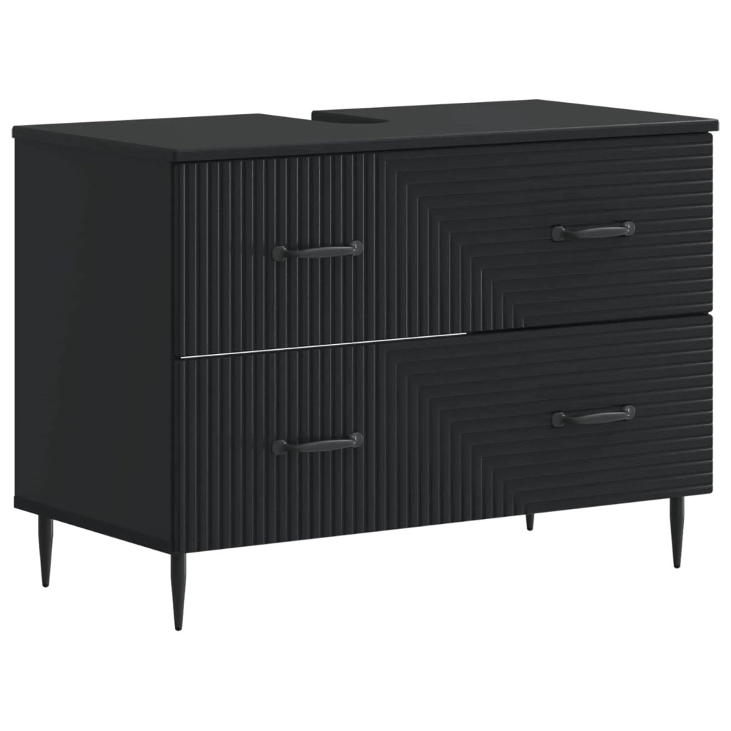 Armadio per Lavabo da Bagno HAARLEM Nero 82 x 41 x 58,5 cm 896796