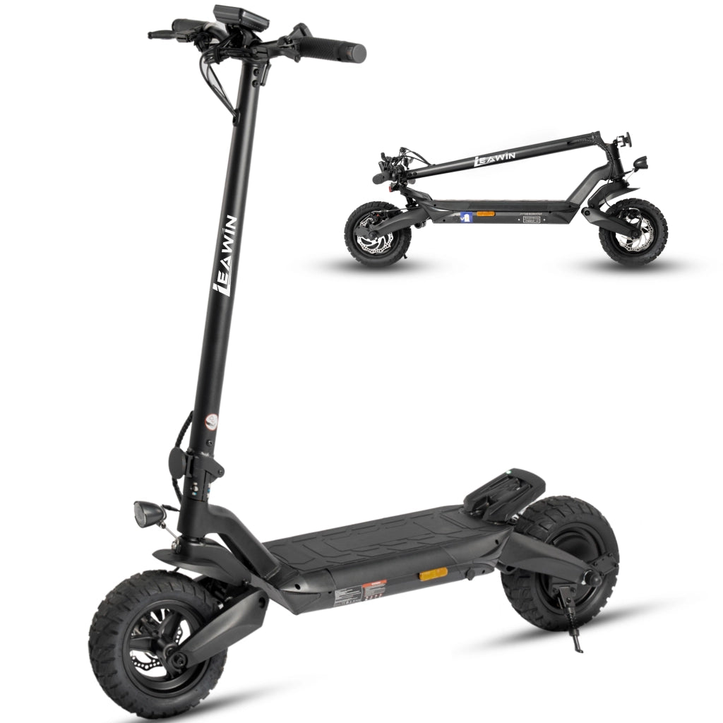 Monopattino Elettrico 10" Pieghevole, 500W 48V 720Wh, 20 km/h, Autonomia 80km, ABE, Doppia Sospensione, Freni a Disco, Pneumatici Off-Road, Frecce