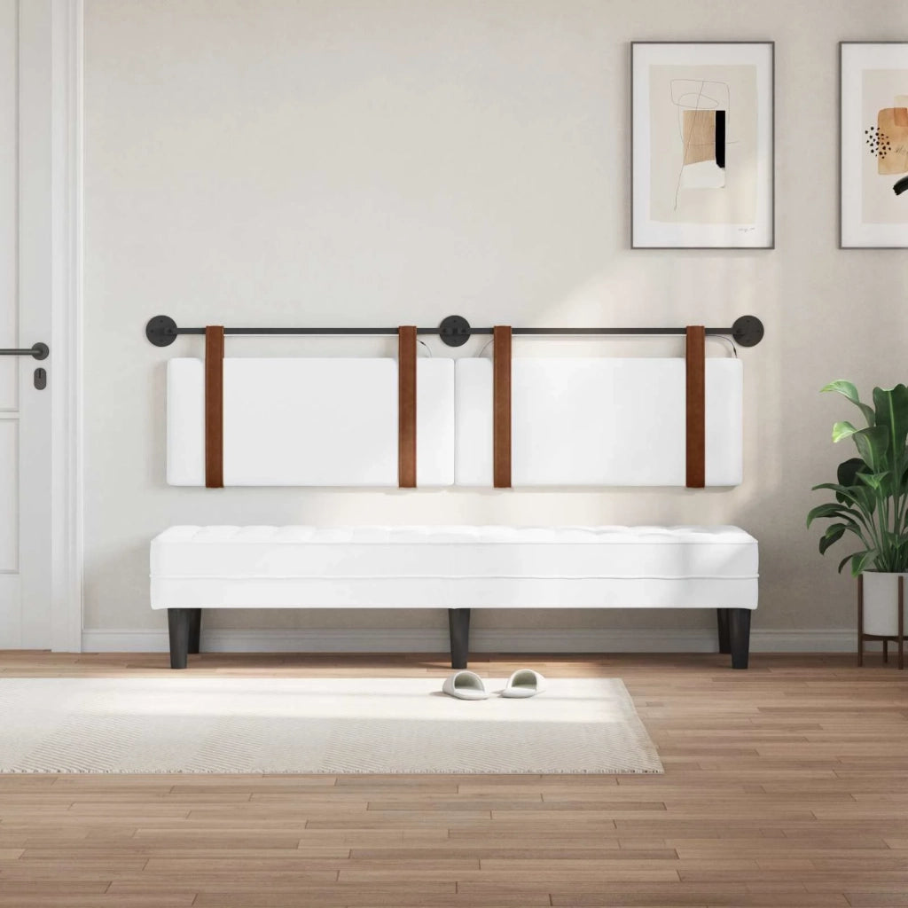 Testiera sospesa Con luce LED Bianco PU Antico