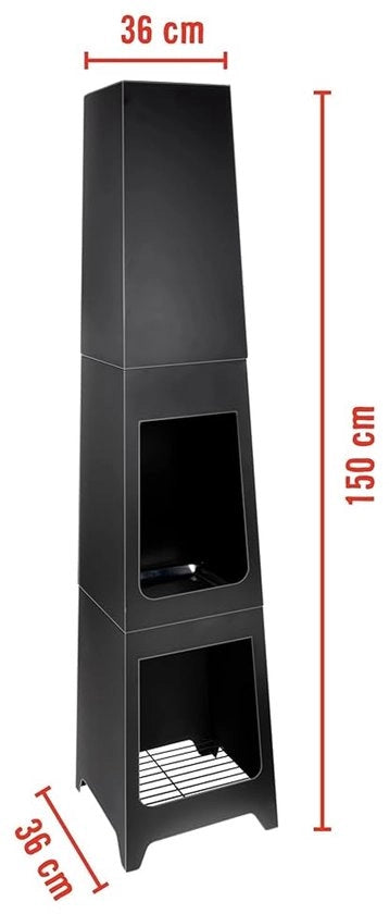 Porta di accesso in acciaio zincato - Nero - Acciaio zincato - 36 x 36 x 150 cm