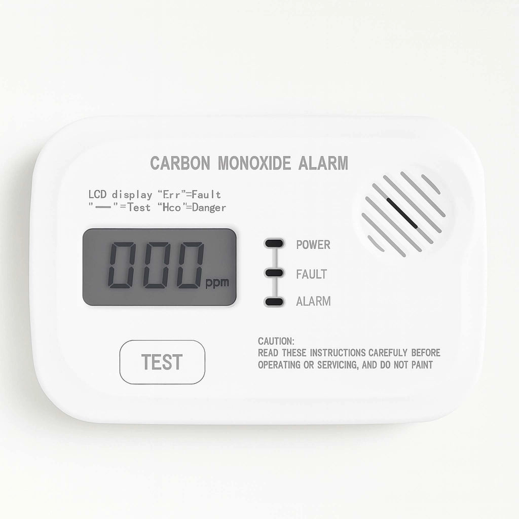 Set 2x Rilevatore monossido di carbonio con display 120 x 74 x 31 mm, allarme CO con batterie sostituibili incluse