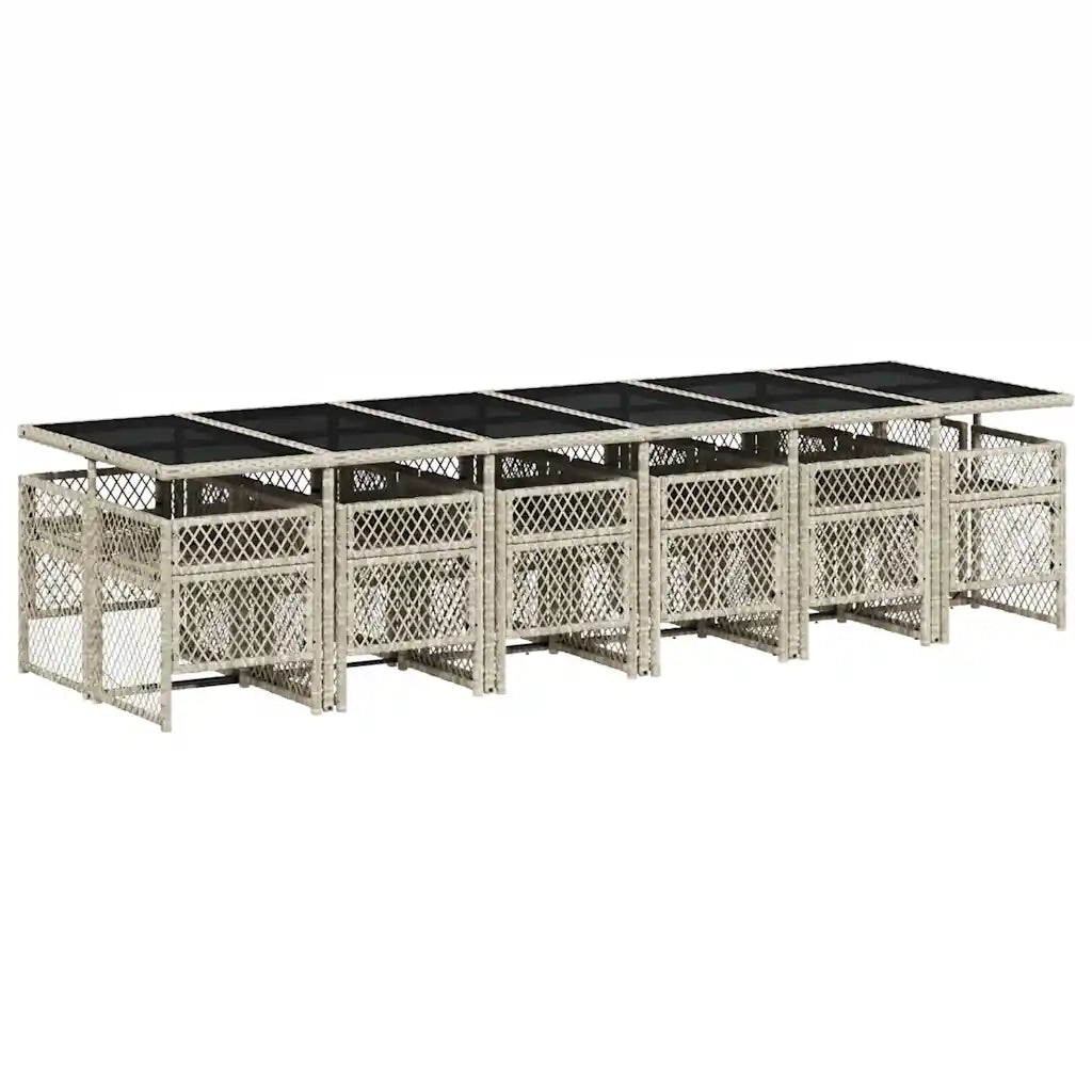 vidaXL Set da Pranzo da Giardino 13pz con Cuscini Grigio in Polyrattan