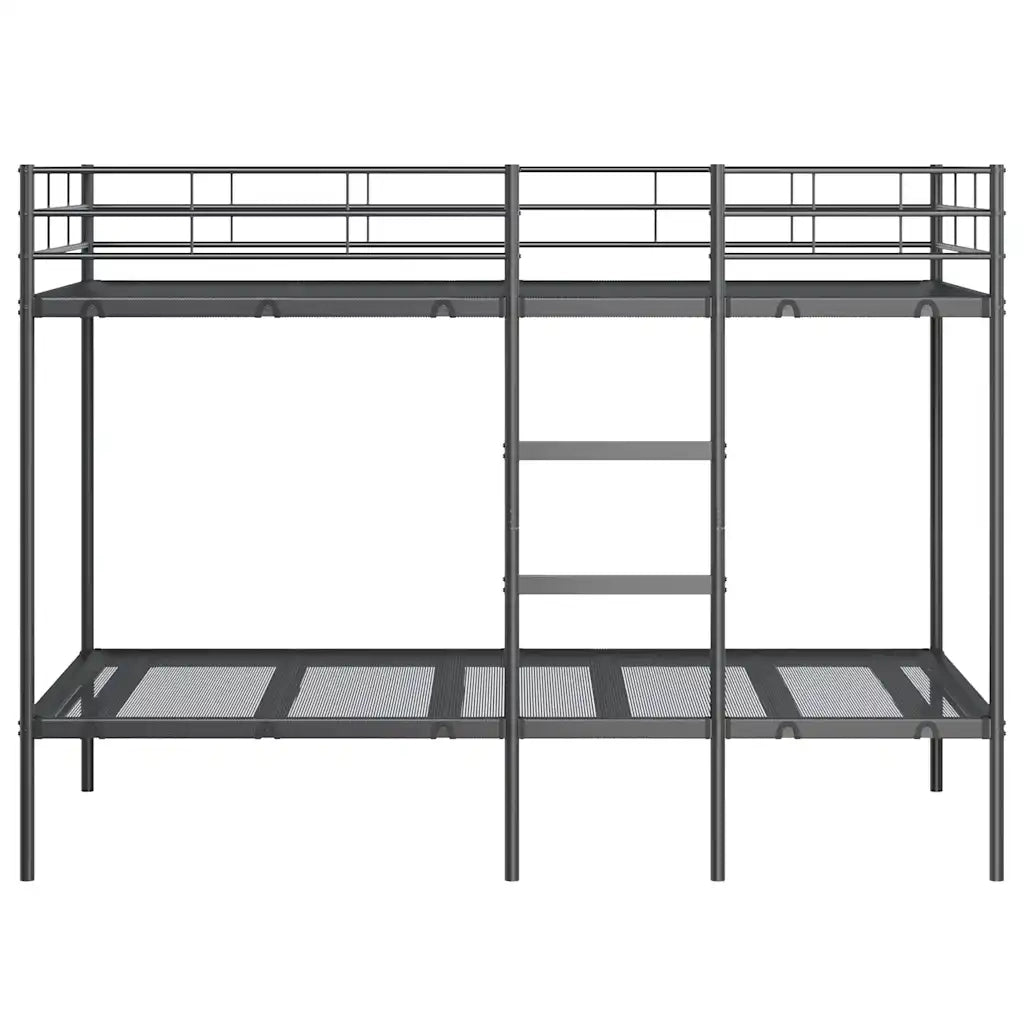 Letto a Castello senza Materasso Nero 107x203 cm in Acciaio 42000325